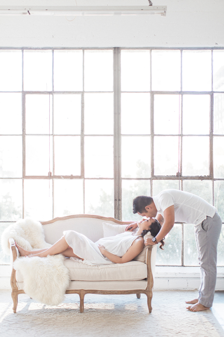 romantic studio maternity photography